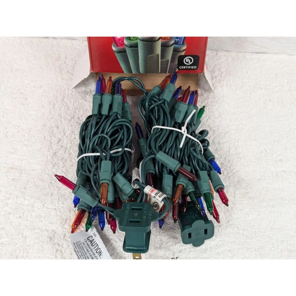 Christmas - Merry Brite - 70 Count - Mini Lights - Multi Color/Green Wire 4 Pack